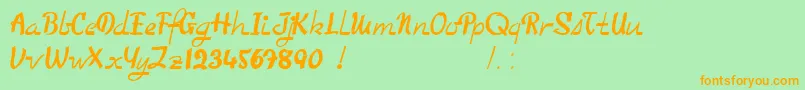 TooGoodToBeTrue Font – Orange Fonts on Green Background