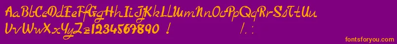 TooGoodToBeTrue Font – Orange Fonts on Purple Background