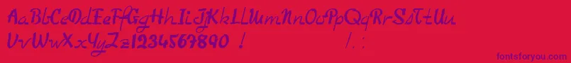 TooGoodToBeTrue Font – Purple Fonts on Red Background