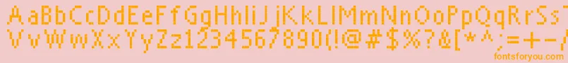 Fonte Everyday – fontes laranjas em um fundo rosa