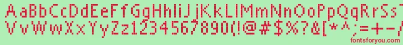 Everyday Font – Red Fonts on Green Background