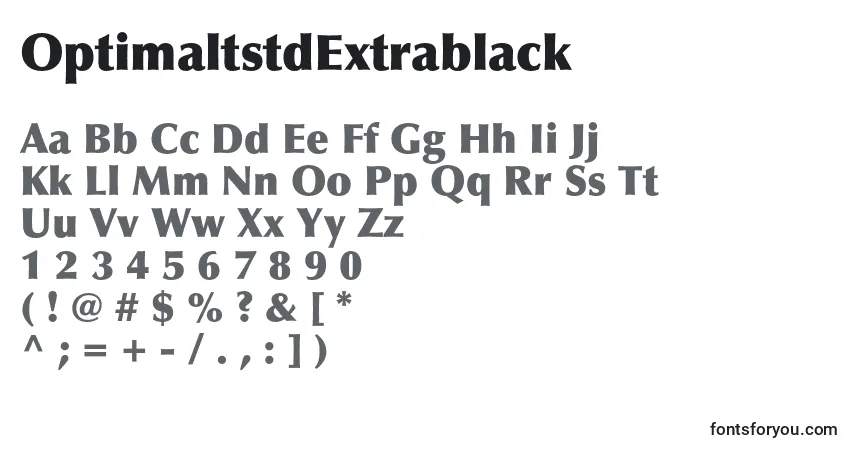 Schriftart OptimaltstdExtrablack – Alphabet, Zahlen, spezielle Symbole