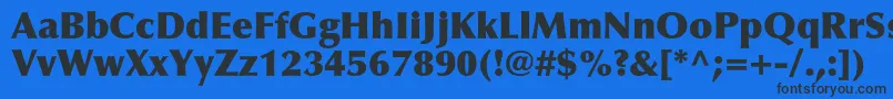 OptimaltstdExtrablack-Schriftart – Schwarze Schriften auf blauem Hintergrund