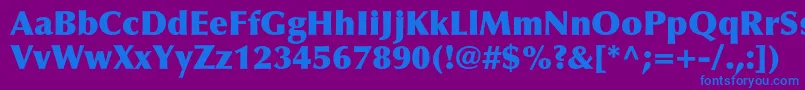 OptimaltstdExtrablack-Schriftart – Blaue Schriften auf violettem Hintergrund