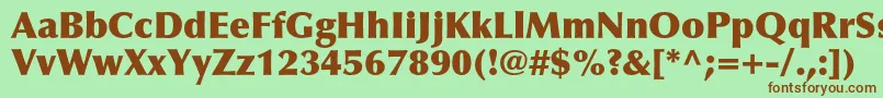 OptimaltstdExtrablack Font – Brown Fonts on Green Background