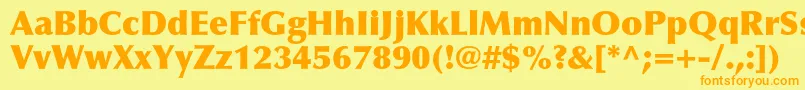 OptimaltstdExtrablack Font – Orange Fonts on Yellow Background