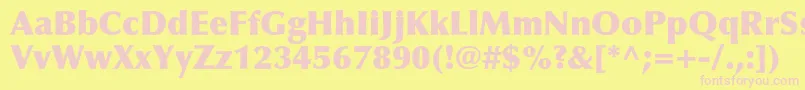 OptimaltstdExtrablack Font – Pink Fonts on Yellow Background