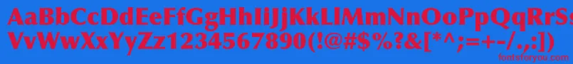 Czcionka OptimaltstdExtrablack – czerwone czcionki na niebieskim tle