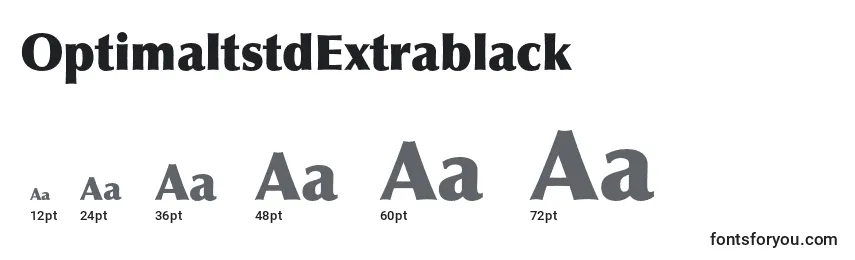 Размеры шрифта OptimaltstdExtrablack