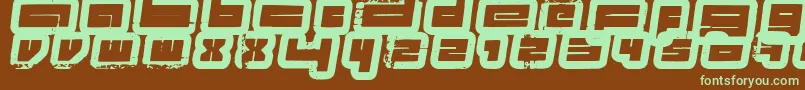 フォントProjectsFenotype – 緑色の文字が茶色の背景にあります。