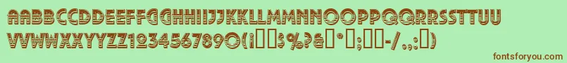 Шрифт PizzicatoDecorativeRegular – коричневые шрифты на зелёном фоне