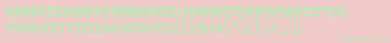 PizzicatoDecorativeRegular-Schriftart – Grüne Schriften auf rosa Hintergrund