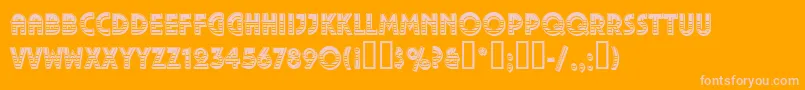 PizzicatoDecorativeRegular-fontti – vaaleanpunaiset fontit oranssilla taustalla