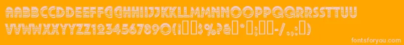 PizzicatoDecorativeRegular-Schriftart – Rosa Schriften auf orangefarbenem Hintergrund