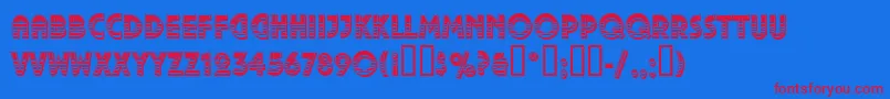 PizzicatoDecorativeRegular Font – Red Fonts on Blue Background