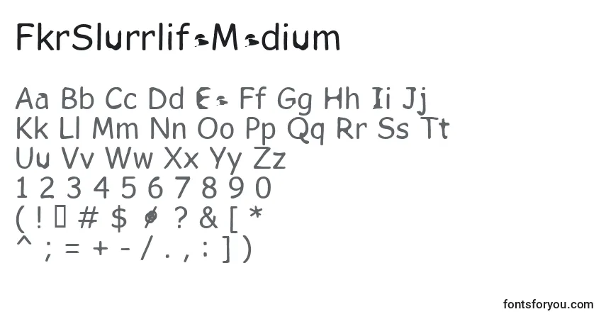FkrSlurrlifeMediumフォント–アルファベット、数字、特殊文字