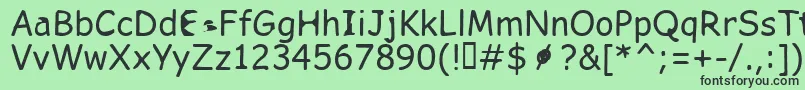 フォントFkrSlurrlifeMedium – 緑の背景に黒い文字