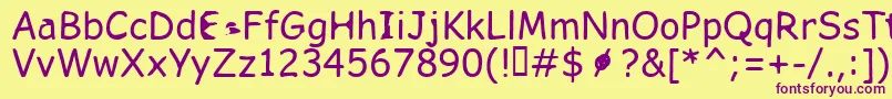 FkrSlurrlifeMedium Font – Purple Fonts on Yellow Background