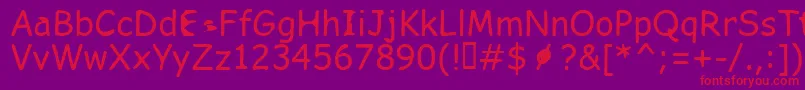 FkrSlurrlifeMedium Font – Red Fonts on Purple Background