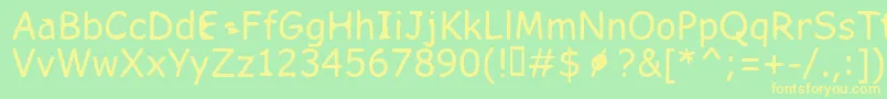 FkrSlurrlifeMedium Font – Yellow Fonts on Green Background