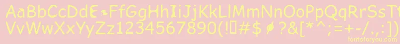 fuente FkrSlurrlifeMedium – Fuentes Amarillas Sobre Fondo Rosa