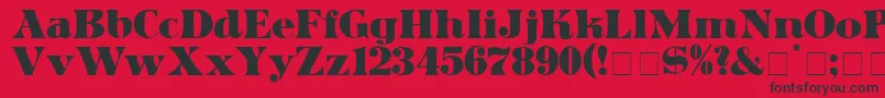 Шрифт ArticulaDisplaySsi – чёрные шрифты на красном фоне