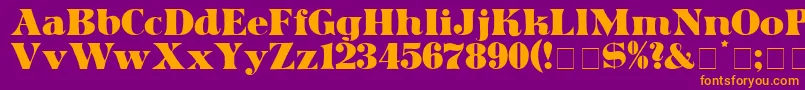 ArticulaDisplaySsi-fontti – oranssit fontit violetilla taustalla