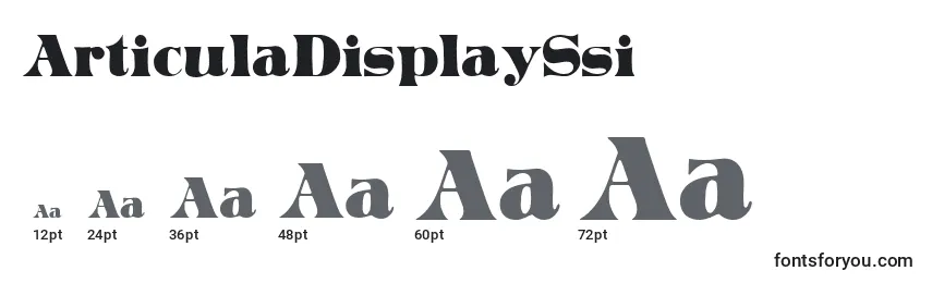 Размеры шрифта ArticulaDisplaySsi