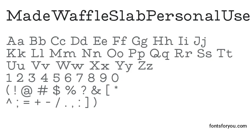 MadeWaffleSlabPersonalUse Font – alphabet, numbers, special characters