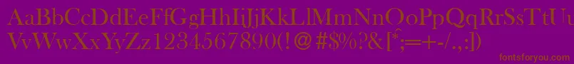 BaskervilleoldstyleRegular-Schriftart – Braune Schriften auf violettem Hintergrund