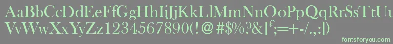 BaskervilleoldstyleRegular Font – Green Fonts on Gray Background