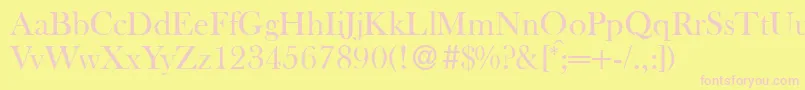 BaskervilleoldstyleRegular Font – Pink Fonts on Yellow Background