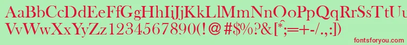 BaskervilleoldstyleRegular Font – Red Fonts on Green Background