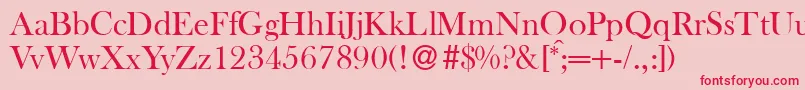 BaskervilleoldstyleRegular Font – Red Fonts on Pink Background