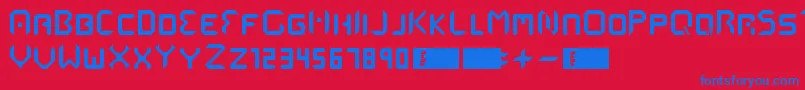MmsStart Font – Blue Fonts on Red Background