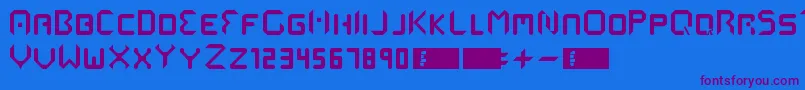 MmsStart Font – Purple Fonts on Blue Background