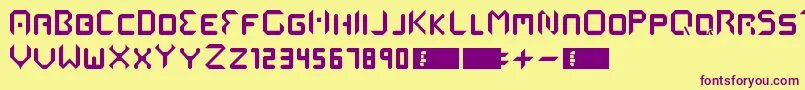 MmsStart Font – Purple Fonts on Yellow Background