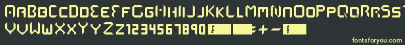 フォントMmsStart – 黒い背景に黄色の文字
