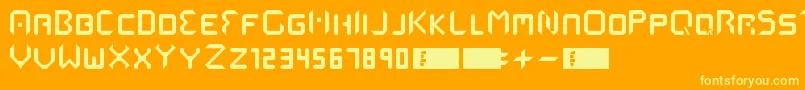 MmsStart Font – Yellow Fonts on Orange Background