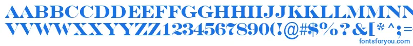 フォントSerifertitulBold – 白い背景に青い文字