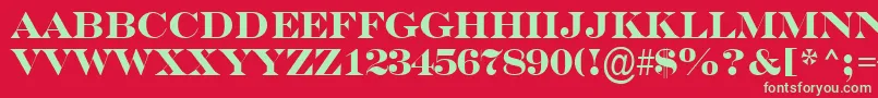 フォントSerifertitulBold – 赤い背景に緑の文字