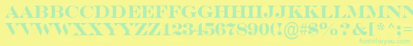 SerifertitulBold Font – Green Fonts on Yellow Background