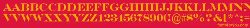 フォントSerifertitulBold – 赤い背景にオレンジの文字