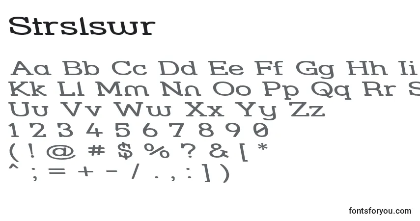 A fonte Strslswr – alfabeto, números, caracteres especiais