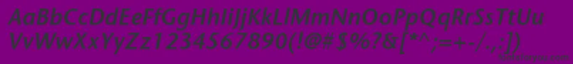 Police ItcStoneSansLtSemiboldItalic – polices noires sur fond violet