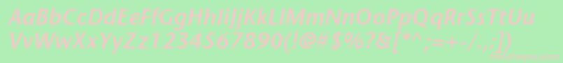 ItcStoneSansLtSemiboldItalic Font – Pink Fonts on Green Background