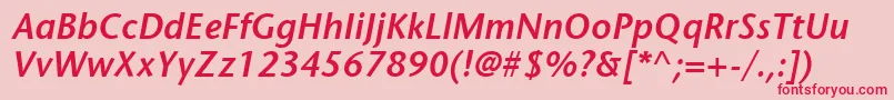 ItcStoneSansLtSemiboldItalic Font – Red Fonts on Pink Background