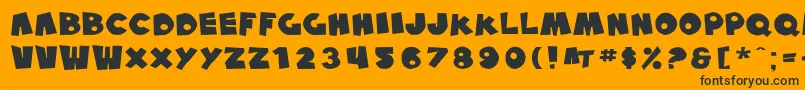 SfPaleBottomExtended-Schriftart – Schwarze Schriften auf orangefarbenem Hintergrund