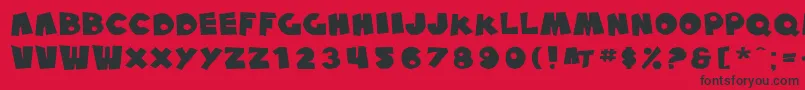 SfPaleBottomExtended Font – Black Fonts on Red Background