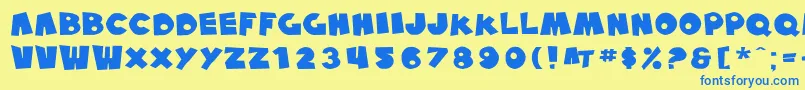 SfPaleBottomExtended Font – Blue Fonts on Yellow Background